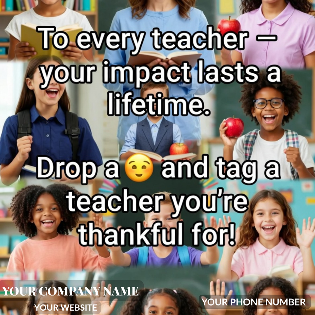 Posts That Hit Different: Teacher Appreciation Reaction Bundle for Contractors